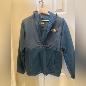 Used The North Face Blue Denali Jacket with Hood, Size M